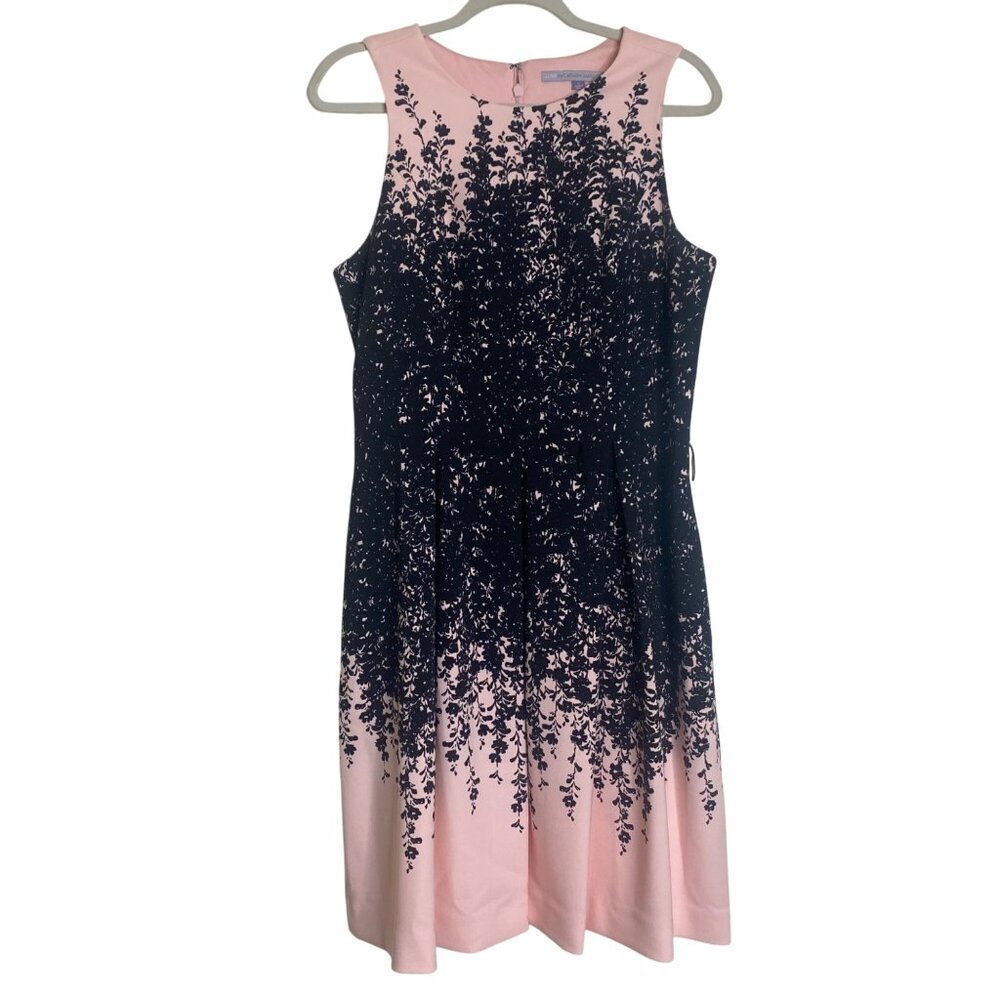 Luxe By Carmen Marc Valvo‎ Dress Size 12 Pink Black Fit & Flare
